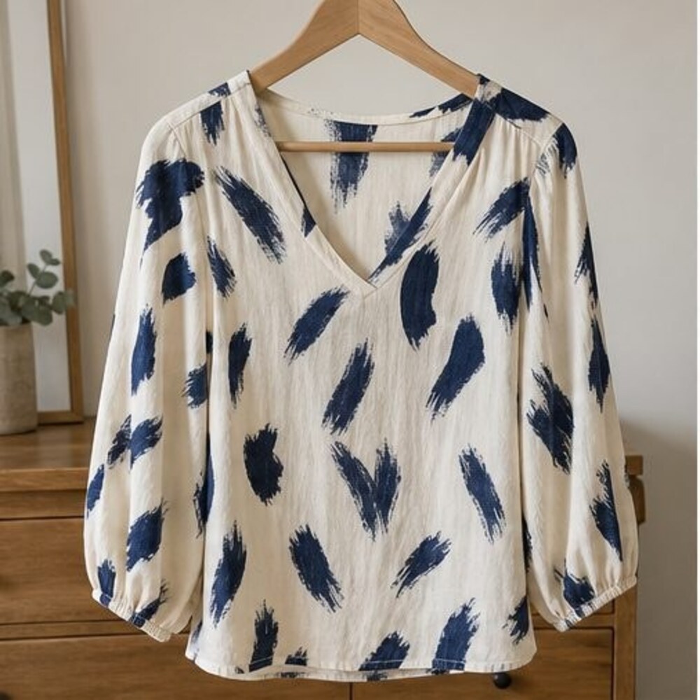 Sand V Neck Top